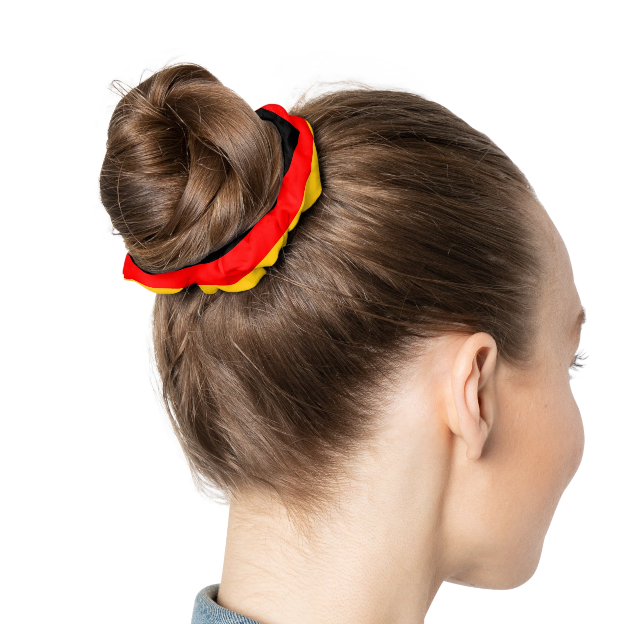 Scrunchie in den Farben der deutschen Flagge – Deutschland Fan-Haargummi